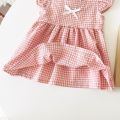 Adorable Summer Baby Girls Dress Pure Cotton Korean Style Princess Kids Dress Plaid. 