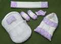 New APC Quality Soft Baby Set Complete Bedding 7 Pcs Set - 7 Pcs Include: 1 Mattress 1 Quilt / Comforter 1 Sleeping Bag / Carry Nest 1 Headshaper Pillow 1 Normal Pillow and 2 Cushions - Baby Bistar Gaddi Sleeping Bag Bed Gift Best. 