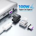 100W USB C To Type C Magnetic Adapter 5A Fast Charging USB Type C Magnet Converter Magnetic Data Cable 90 Degree USB C Connector. 
