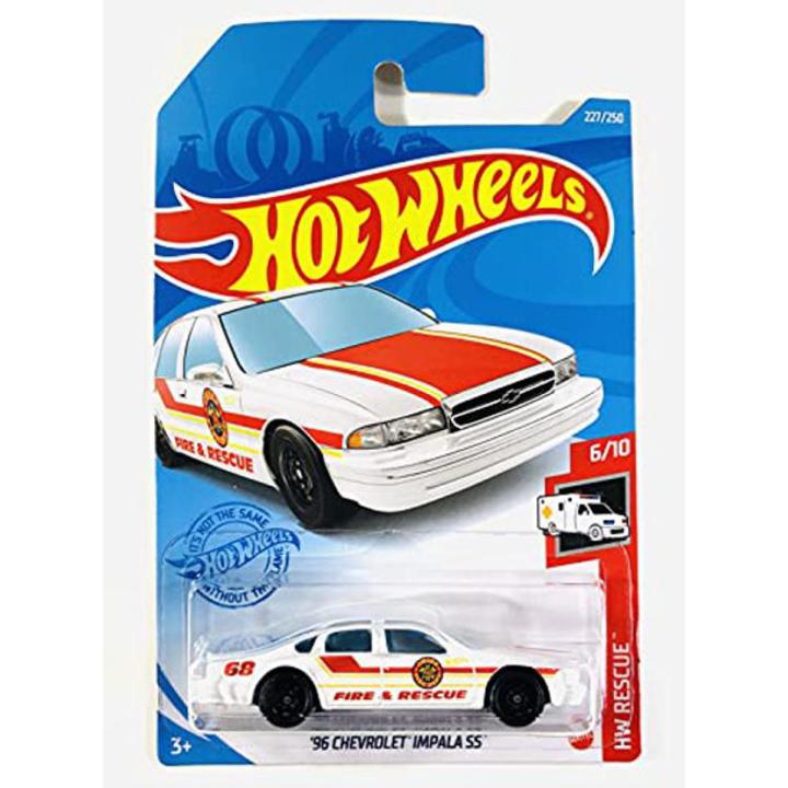Hot Wheels 1/64 Chevrolet Impala SS HW Rescue 2021 - Blanc, Neuf, Série Mainlines
