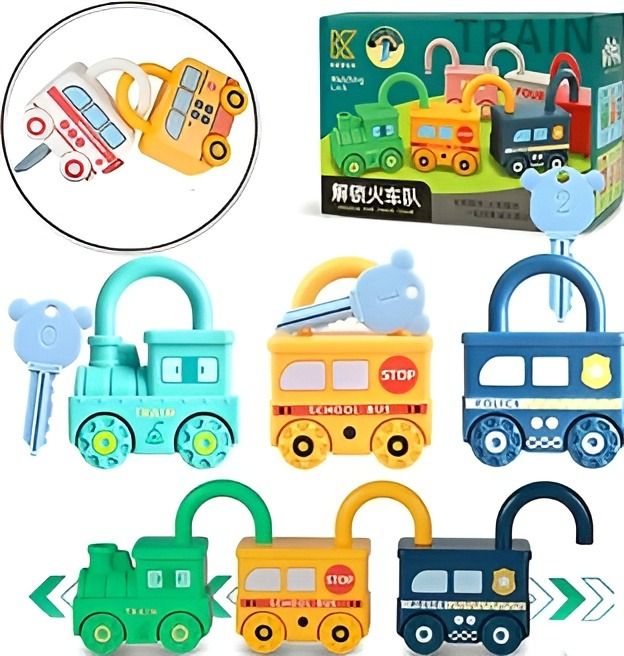 twoonto Lock and Key Toy, Montessori Toys Busy Board Game, Fine