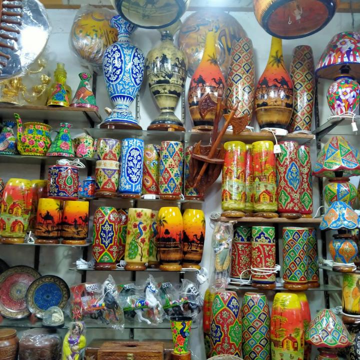 Camel Skin lamps Pair (8 and 12 and 15 inches Pair) cylinderical shape / handicraft / Multani art / Handpainted/ Vip's Creation