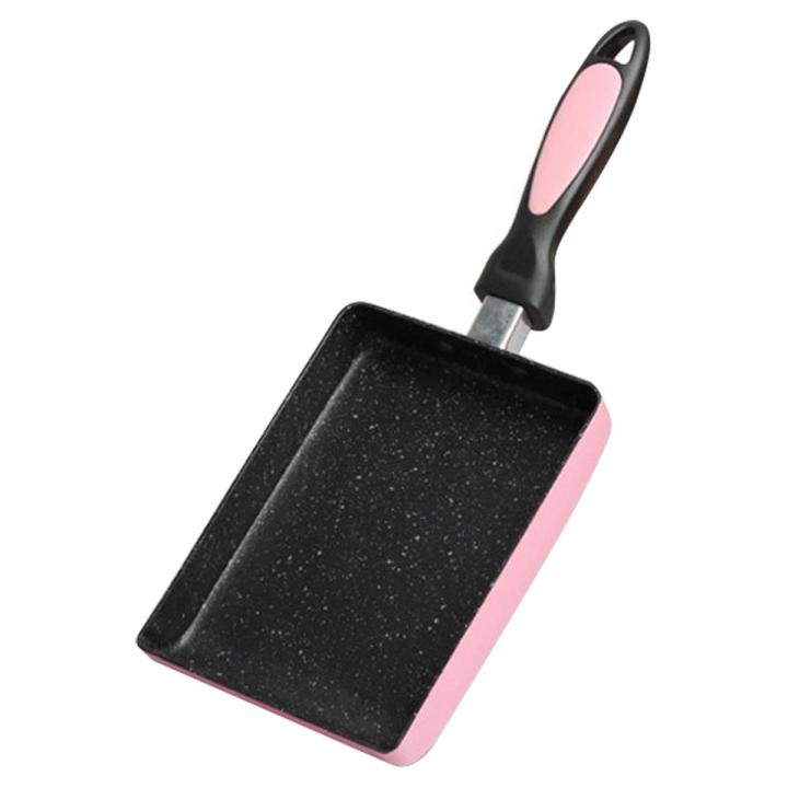 Tamagoyaki Pan Japanese Omelette Pan, Non-Stick Coating Square Egg Pan to Make Omelets or Crepes (Pink) - pink