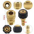 Pressure Washer Adapter Set, Quick Connector, M22 14mm Swivel To M22 Metric Fitting,M22-14 Swivel + 3/8 Inch Plug, 3/8 Inch Quick Disconnect + M22 Male Quick Connect Kit,5000 PSI. 