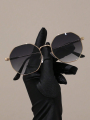 Eldorado Trendy Metal Frame Sunglasses/ Retro Polygon Gradient Mirror Sunscreen Sunglasses. 
