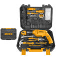 Ingco 115 pcs Tool Set with 680W Impact Hammer Drill - Variable Speed - Revered Forward - Copper Minding. 