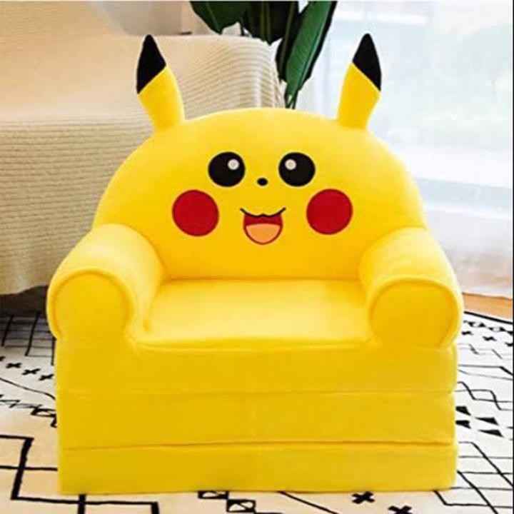 kids 2in1 Soft velvet yellow Color Poke mon pikachu sofa with bed for gift to kids