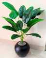 Artificial Money Plant with Ceramic Pot for Home Decor Indoor, Large Faux Plants, Tall Plants for Living Room Decor 3ft Height. 