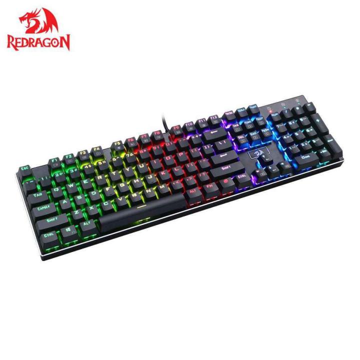 Redragon K556 DEVARAJAS RGB Wired Mechanical Gaming Keyboard 104 Standard Keys Aluminum Base Brown Switches