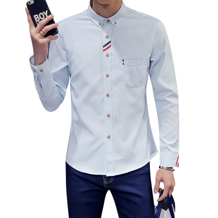 Yfashion%20Men%20Slim%20Long-sleeve%20%20Shirts%20Simple%20Stretch%20Lapel%20Collar%20Single-breasted%20Solid%20Color%20Business%20Casual%20Button%20Down%20Shirt%20With%20Pockets%20color%20-%20Image%208