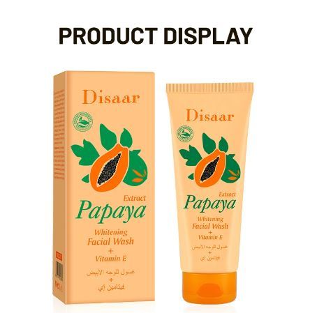 DISAAR Hydrating Papaya Face Cleanser 100g Moisturizing Deep Cleansing Face Wash Cleanser Beauty Persona VITAMINE E  DS5376 100g