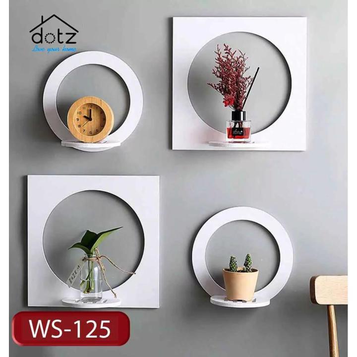 Round square Wall Shelf, Wall Shelves, Wooden Wall Shelf For kids, girls, bed room, Laser cut floating Shelf