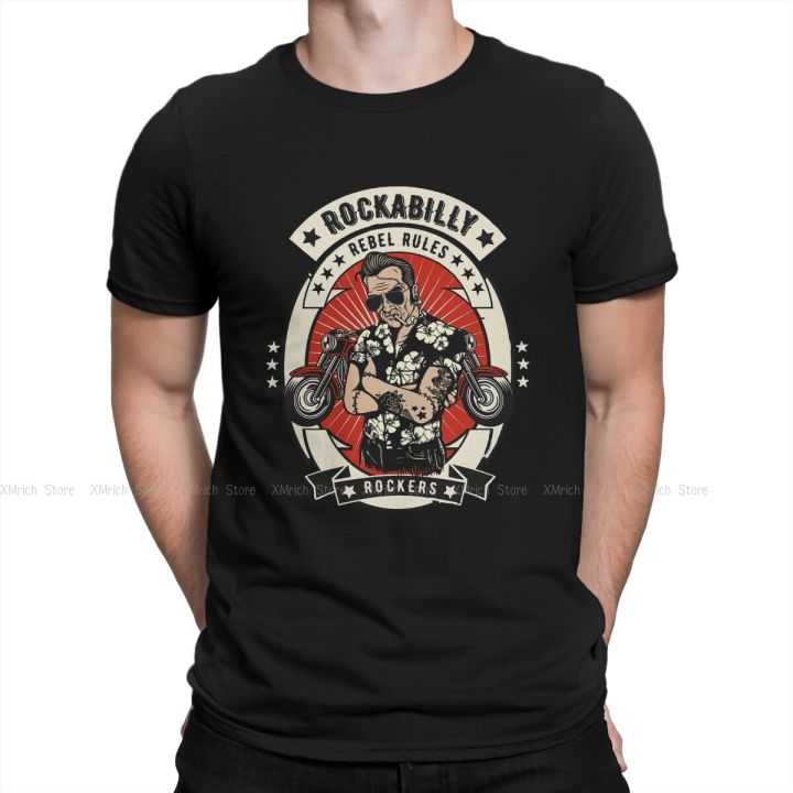 Men's Rockabilly Psychobilly Bikers Rock and Roll Vintage Rockers Essential T Shirt Rockabilly Rock and Roll 100% Cotton Clothes