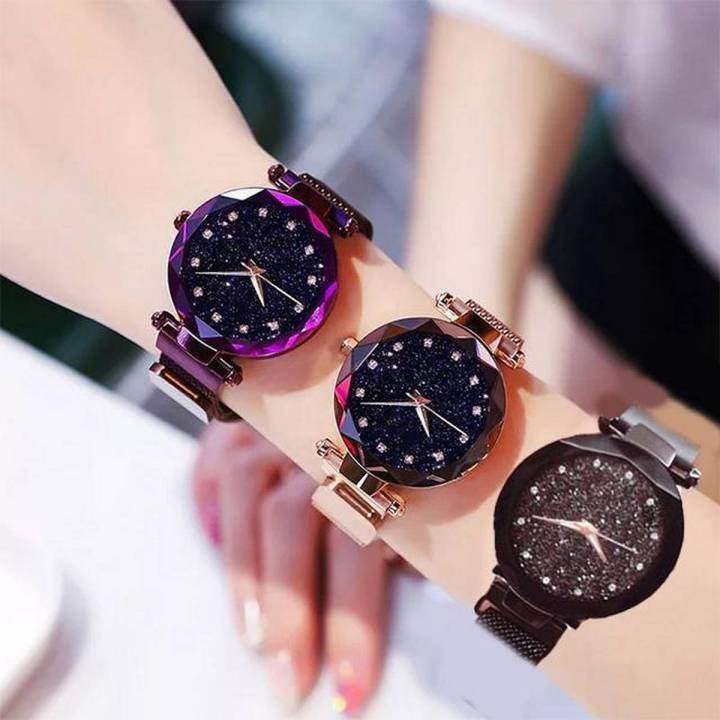 Quartz Watch Starry Night Watch Magnetic Band Elegant Starry Sky