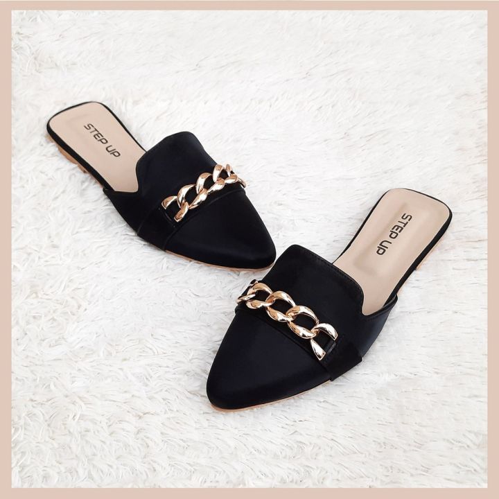 Women's%20shoes%20Flat%20Black%20Pumps%20With%20Chain%20Embellishment%20-%20Image%206
