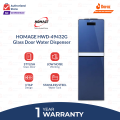 Homage Water Dispenser -HWD-49432G BLG- Glass Door- 3 Taps - Stainless Steel Water Tank- With Refrigerator | 100% Copper | 1 Year Warranty. 