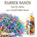 Pack Of 2 Rubber Bands Bottles 300+ Elastic Rubber Bands Pony - Soft Elastic Bands, Premium Quality Rubber Bands for Girls Hair, Braids Hair, Hairstyle And Multipurpose Pony. 