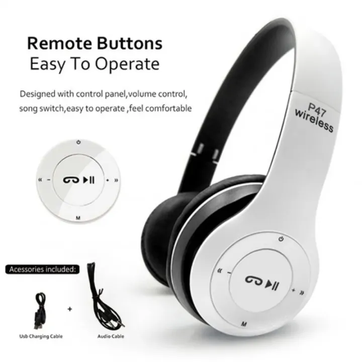 P47 Headphones – Wireless Bluetooth HiFi – Noise Reduction – Clear ...