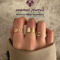 Stylish Pack of 3 Rings For Girls Birthday Gift Punk Cool Hip Pop Rings Size Adjustable Alloy Rotate Ring For Women Party Gift Black Rings For Girls Soomas Jewels Rings. 