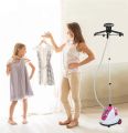Professional Hanging Garment Steamer Standing Iron Electric Steam Iron Quickly Remove Wrinkles 1700W Vertical Garment Steamer Adjustable Height Steamer Hanger for Steam Ironing Clothes Rack Home Garment Steamer Pink. 