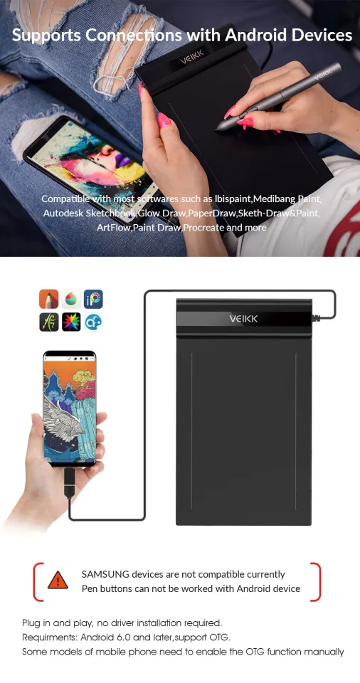 Drawing Tablet Veikk Veikk S640 Android VEIKK S640 X Inch Ultra