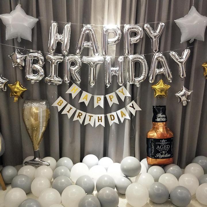 Grey White and Golden Special Birthday Theme