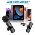 FunBug K8, K9 Wireless Microphone Collar Mic for Mobile Phone Camera Youtube Audio Video Recording Shooting Vlogging, Live Streaming ~ Dual & Single Noise Cancellation Reduction Portable Lavalier Cordless Mic for Android Type C, iOs iPhone Lighting. 