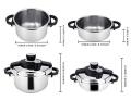 ORIGINAL GERMANY LOT 3 IN 1 ROYAL KING PRESSURE COOKER TOP QUALITY ( 6 & 4 LITERS ). 