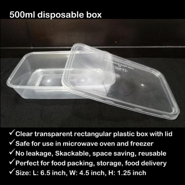 High Quality Disposable Containers with Lid - 500ml