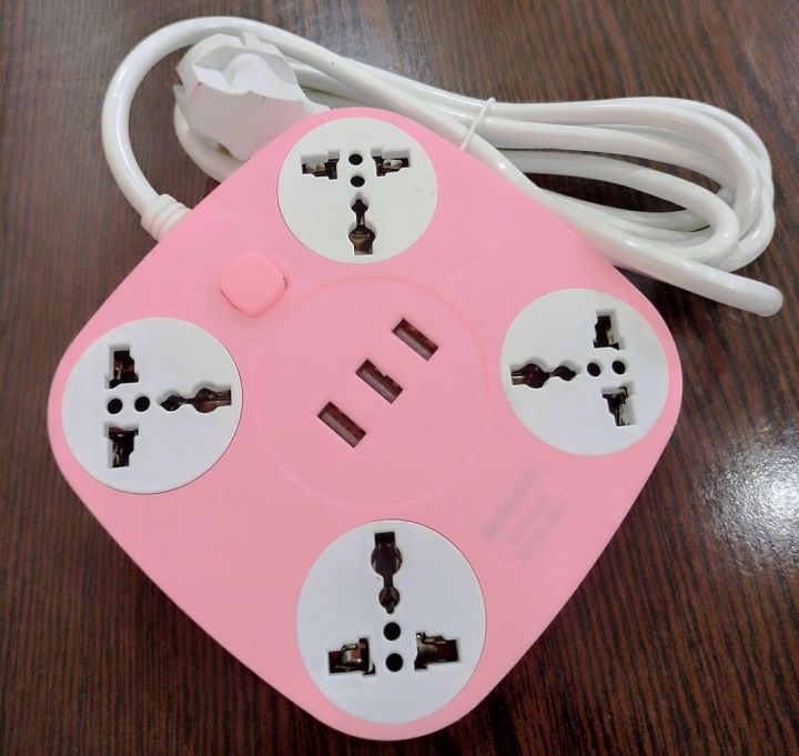 Extension Board with 4 Electric & 3 USB ports High Quality Extension Board With plugs and USB Options, Highly Durable and Shockproof in different Styles and Multicolor