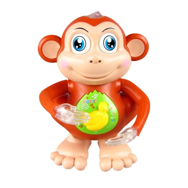 Dancing Monkey Light And Music Battery Operated Musical Toys Gift For Kids - Brown