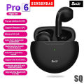 【Saiji】pro 6 wireless earphone True Blue tooth Gaming Headset Low Latency Music Touch Control Stereo Earbuds 5.3 TWS Mini Earphone. 