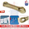 Easy Kitchen Wet Cloth Laundry Rope Pvc Coated Metal Cloth Drying Wire - 20 Metres. 