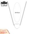 Carat Lightweight Clavicle Chain Minimalist Heart Pendant Necklace for Women Elegant Collarbone Chain Lightweight Clavicle Jewelry Style Delicate Love Pendant. 