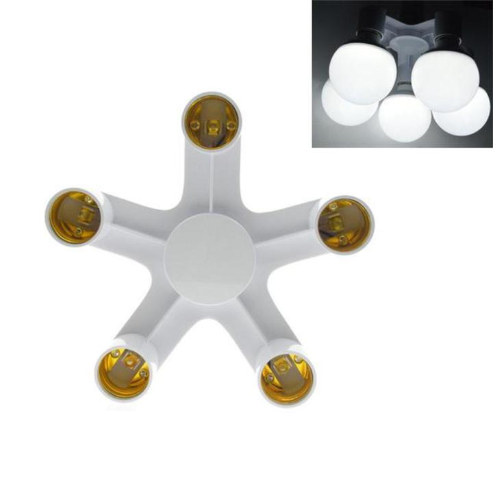 5 in 1 Bulb Holder Converter Base Socket Splitter Light Bulb Adapter Lamp Bases For Photo Studio
