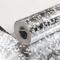 Glitter Mirror Effect Mini mosaic Sparkle Light Reflect Gold Foil Wallpaper Silver Foil WallPaper papel de parede decor טפט לקיר. 