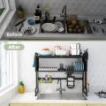 Over Sink Dish Drying Rack, Large Dish Rack With Metal Steel Utensil Cup Holder Sink, Expandable Shelf Rack With Utensil Holder (Size : 85cm). 
