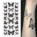 1 Sheet Waterproof Temporary Tattoo Sticker 3D Butterfly Tattoo Flash Transfer Tatoo Leg Arm Hand Foot For Women Body Art. 