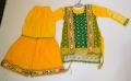 Girl Traditional Mayo and Dholki Yellow Wedding Dress 3 to 11 Year With Gotts Work.. 