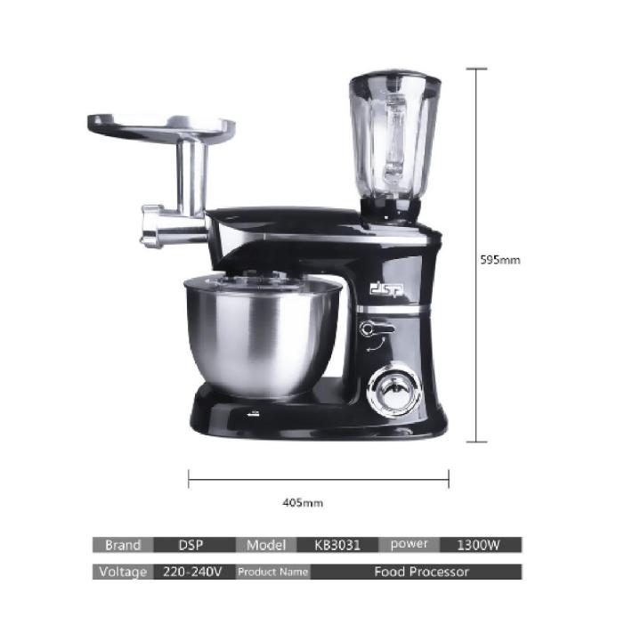 3 in 1 Food Processor 6.5L Meat Grinder Dough Maker Mixing Machine Stand Mixers Blender Home Use Multifunctional Cooking Machine