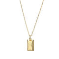 Hot Selling Rich Gold Small Gold Bar Necklace Women's Gold Brick Pendant s925 Sterling Silver Plated Gold Simple Design. 