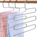 5 Layers Magic Hanger for Wardrobe, Sarees Pants Scarfs & Other Clothes Plastic Multi Purpose Hanger,. 