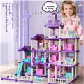 Princess Big Villa DIY Dollhouse for Girls  Pink Princess Castle Play House with Slide Yard and Furniture  DIY Building Set for Kids  Dream Palace Role Play Toy with Dolls  Best Gift for Girls Age 3-10 Years  Toy Doll House  ToyzRusPk  3D Assembled. 
