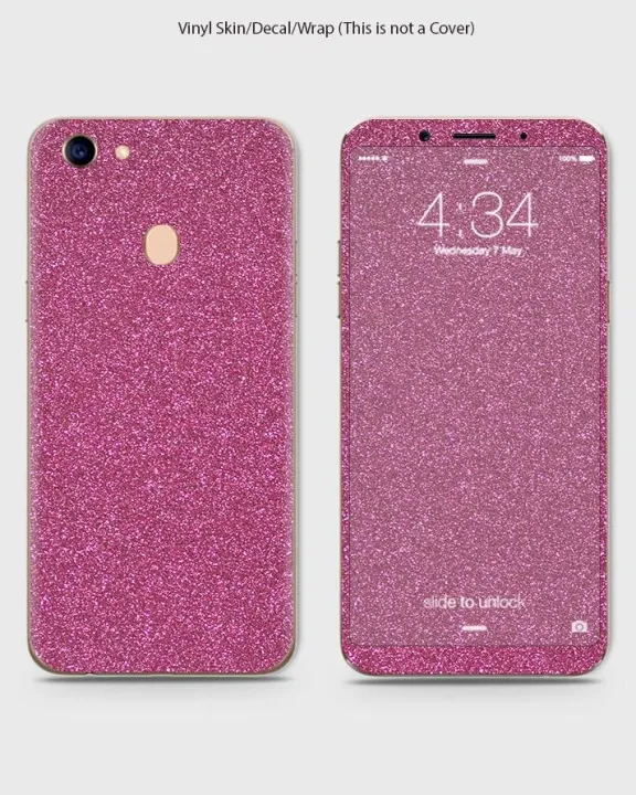 Oppo%20F5%20Phone%20Skin%20Front%20Back%20And%20Sides%20Petal%20Pink%20Glitter%20Texture%20Skin%20-%20Image%203