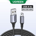 UGREEN Mini USB Cable Braided USB 2.0 to Mini B Cable Data Transfer Charge for Blue Yeti, Sat Nav, Dash Cam, Hero 2/3/4, DAC, PS3 Controller, MP3/4 Player, PDA, Camera, Scanner. 