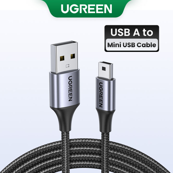 UGREEN Mini USB Cable Braided USB 2.0 to Mini B Cable Data Transfer Charge for Blue Yeti, Sat Nav, Dash Cam, Hero 2/3/4, DAC, PS3 Controller, MP3/4 Player, PDA, Camera, Scanner