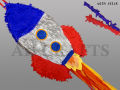 ROCKET / SPACE SHIP PINATA For Kids Birthday Party, Easy to Fill, Fun to Break (Finished Product). 