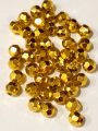 Golden Cut Round Spacer Plastic Beads. 6mm= 420 pcs / 4 strings. 5mm= 875 pcs / 5 strings. 3mm= 1248 pcs / 6 strings. For DIY Jewelry Making, Jewelry, Dress Accessories, Crafts, and Home Décor. 