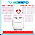 Pocket Inkless Mini Printer - 12 x Sticky Paper Roll & 12 x Thermal Paper Roll - Thermal Portable Bluetooth Wireless Mini Printer For Kids - For Photo, Picture, Office Receipt, Label Note, QR Code - Compatible With IOS & Android - Pink & Blue. 