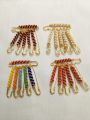 Elegant Hijab Pins – Pack of 6 Fancy Safety Pins with Seed Beads. 